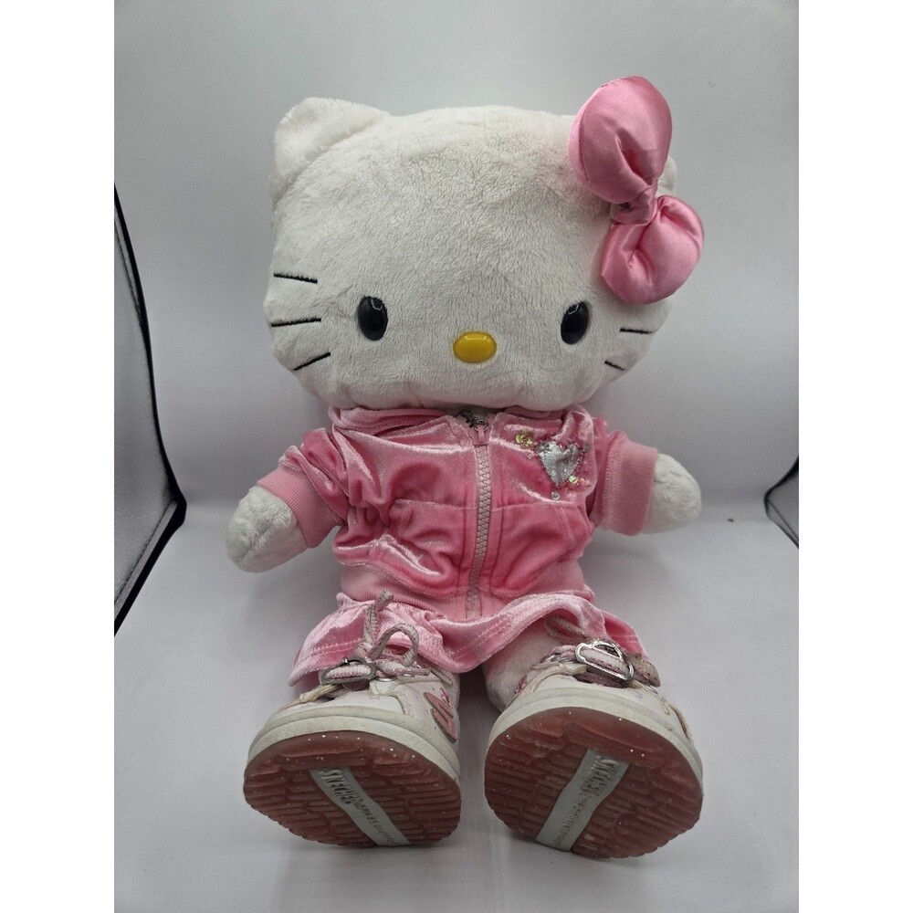 Build A Bear BAB Sanrio OG Hello Kitty White Pink Satin Bow Sketchers 18"